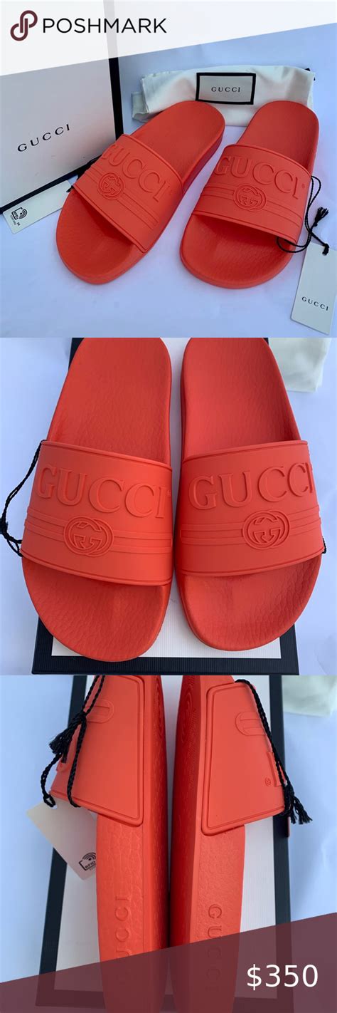 Gucci slide sandals orange